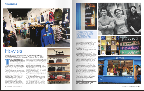ExeterLiving article about Howies store in Gandy Street Exeter